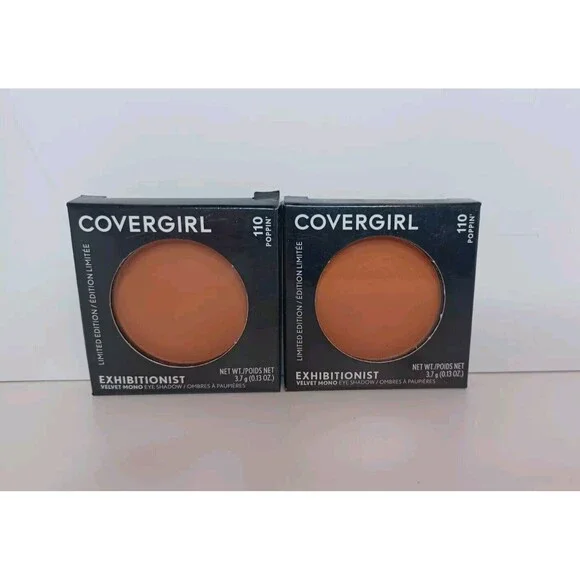 Lot‎ of 2 - CoverGirl Exhibitionist Velvet Mono Eye Shadow Ltd Ed #110 Poppin'