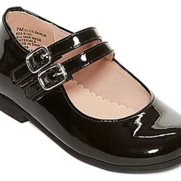 Christie & Jill Elegant Black Patent‎ Leather Kids Dress Shoes