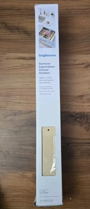 4pk Natural Expandable Drawer Dividers Yellow - Brightroom™: Adjustable