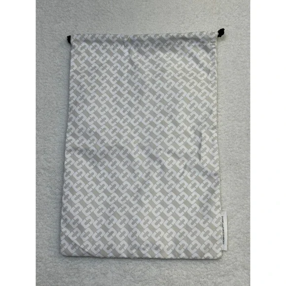 Diane Von Furstenberg DVF Monogram Drawstring Dust Bag Gray‎ / White 17 x 11.5