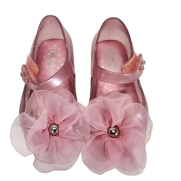 Mini Melissa Kids' Mini Ultragirl Chic mary jane Flower Pink Toddler Size 5‎