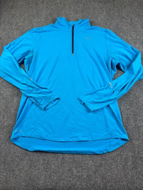 NIKE Women’s Dri-Fit Blue 1/4 Zip Nike Element Athletic Shirt size: Large