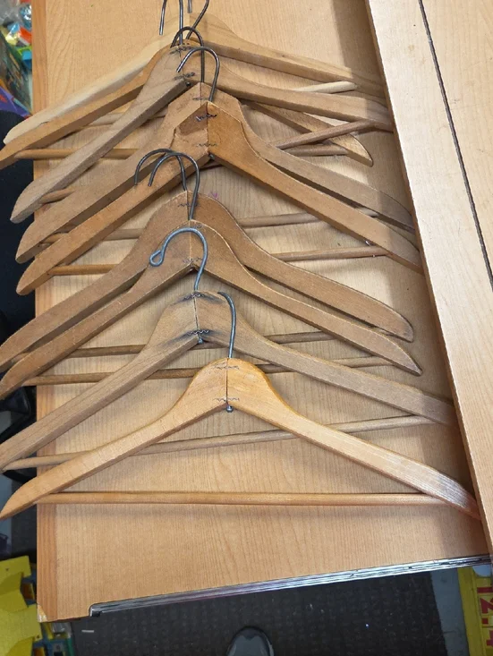 Wooden‎ Suit Coat Hangers  17.5” Pants Bar Heavy Duty Natural Wood