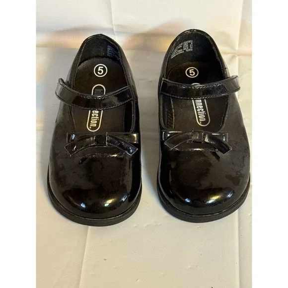 Kid Connection Black Patent Bow Mary Jane Shoes Toddler Girls‎ Size 5