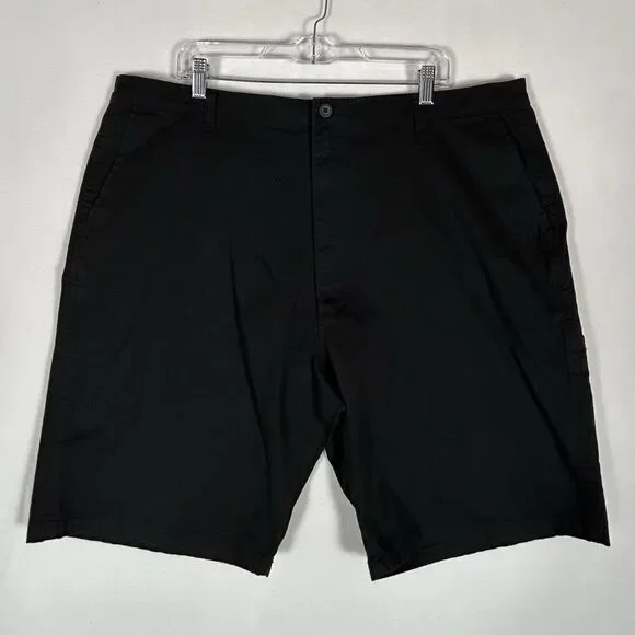 Wrangler NEW Flat Front 4 Way Flex Shorts Mens 42 Black Casual Cargo Chino NWT