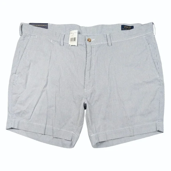 Polo Ralph Lauren Shorts Mens 42 Blue White Seersucker Striped Classic Fit NEW