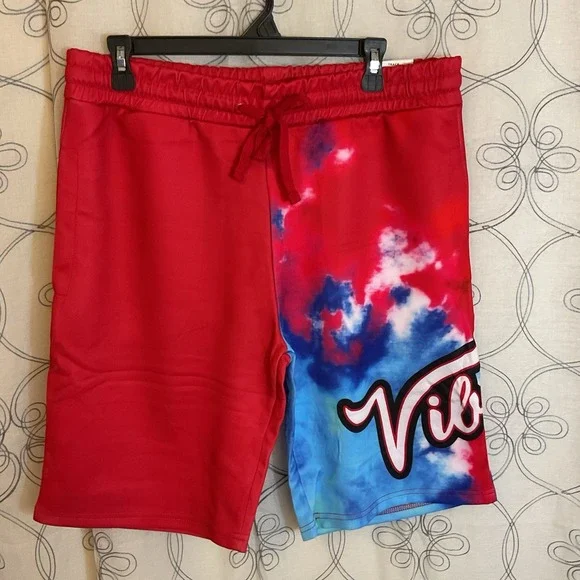 Men's Rue‎ 21 Red Tie Dye Vibes Track Shorts Size Medium