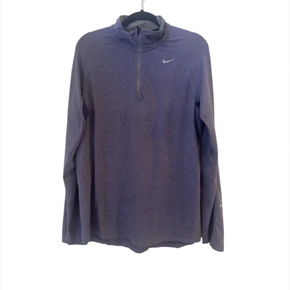 Nike Element Dri-Fit Long Sleeve 1/4 Zip Pullover Reflective‎ Blue Gray Womens M