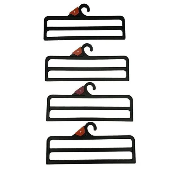 Bundle of 4 Plastic Pants Hangers Clothing Storage Organization