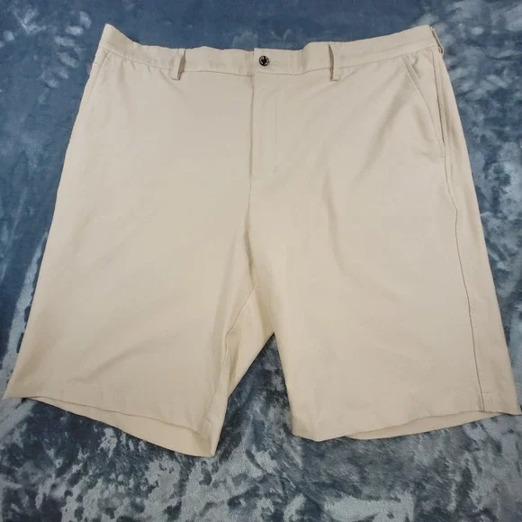 Dunning Mens Golf Shorts Tan Khaki Performance Flat Front Size 40