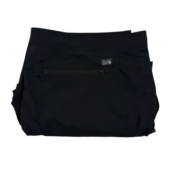 Mountain Hardwear Mens 40 Black Outdoor Hiking Quick Dry Shorts Zip Pockets