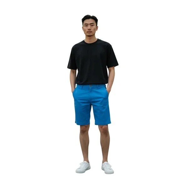 Vineyard Vines Breaker Shorts Mens 28 Blue Stretch Chino Flat Front Cotton Blend
