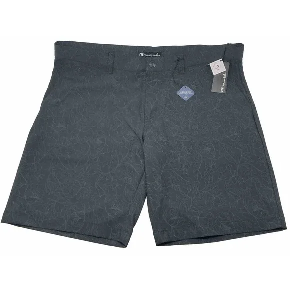 Travis Mathew Hybrid Golf Shorts Night Cat 1MZ209 Black Floral Print Mens 40 NWT