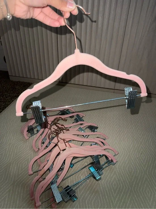 14 Count Baby/Toddler/ Kids Velvet Clip Hangers - Blush Pink Set
