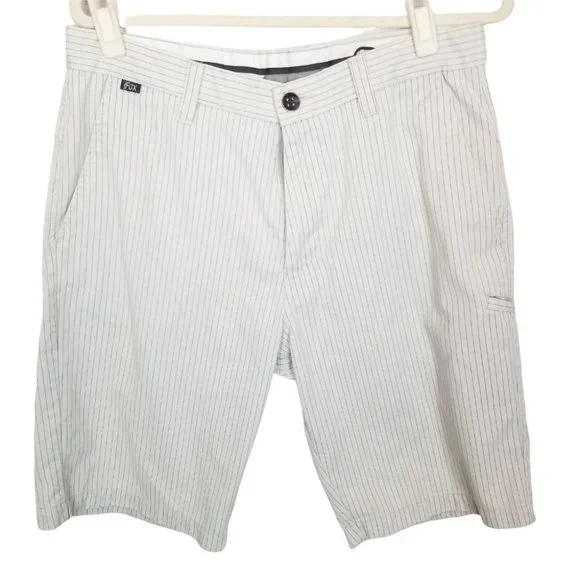Fox Head Mens 33 White Striped Chino Shorts Casual