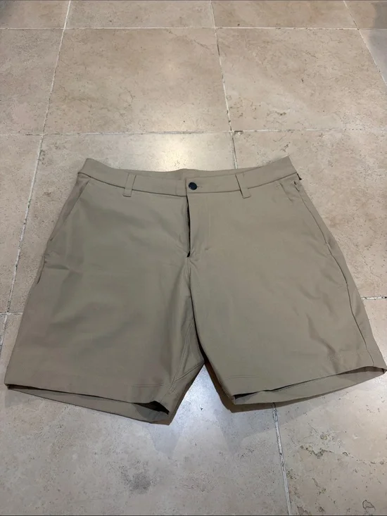 lululemon athletica Men's Flat-Front Stretch Shorts - Khaki