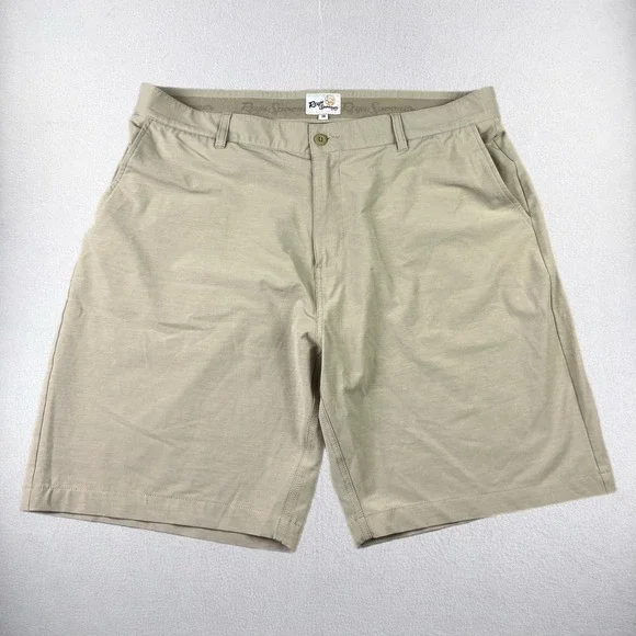 Reyn Spooner Performance Shorts Mens 38 Khaki Tan Stretch Golf Casual