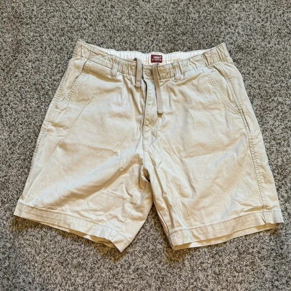 Levi's Shorts Mens Large Tan XX Chino EZ Elastic Waist Stretch Casual A1043-0010