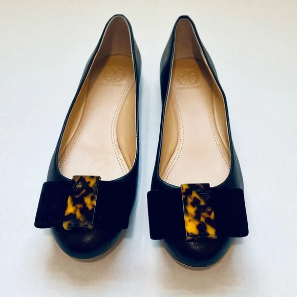 Tory Burch‎ Chase Ballet Flats In Perfect Black Nappa Leather
