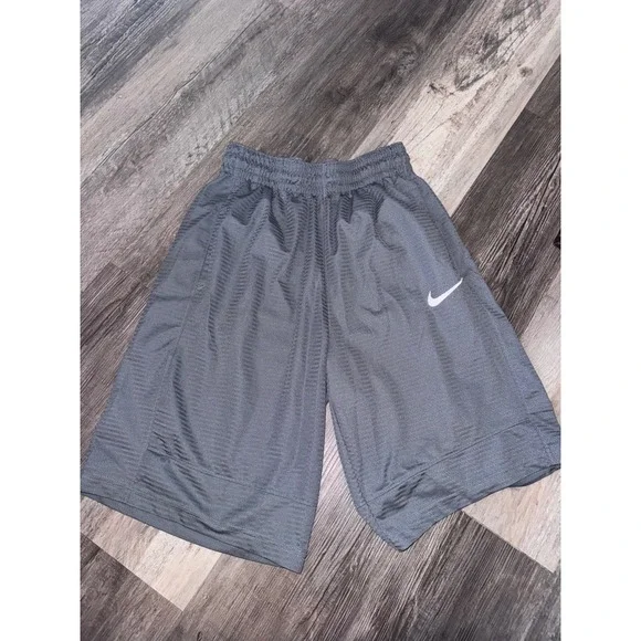 Nike Gray Mesh Basketball Shorts Mens Small Athletic Gym Training Swoosh Logo