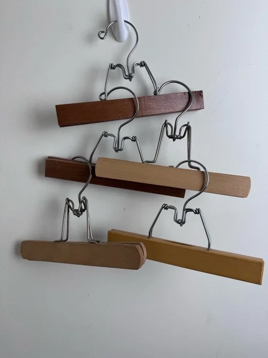 Vintage Wooden Clamp Hangers Lot of 5