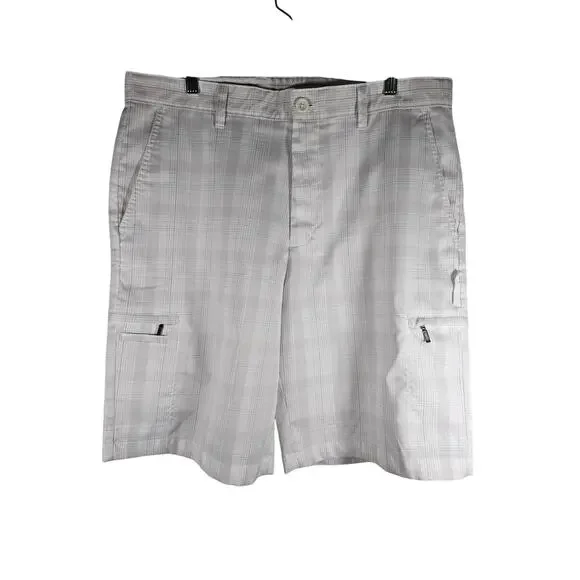 GREG NORMAN for Tasso Elba Mens Golf‎ Shorts Size 34 White Outdoors Zip Pocket