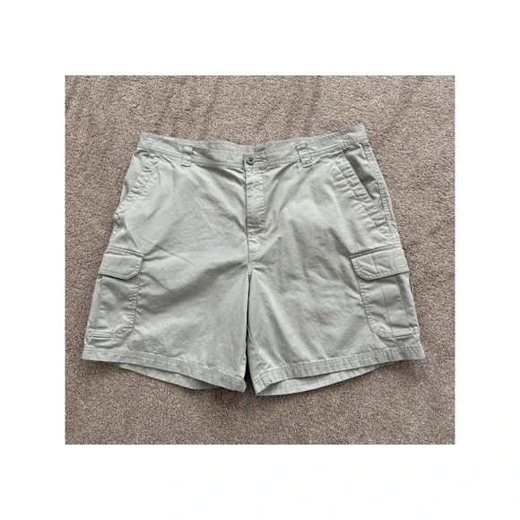 Columbia Mens Cargo Shorts 42 Khaki Tan Cotton Twill Hiking Outdoor Utility 8in