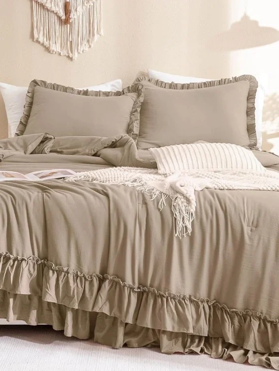 Double Ruffle Comforter Set- Queen