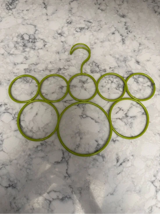 Multi-Ring Lime Green Scarf and Accessory Hanger