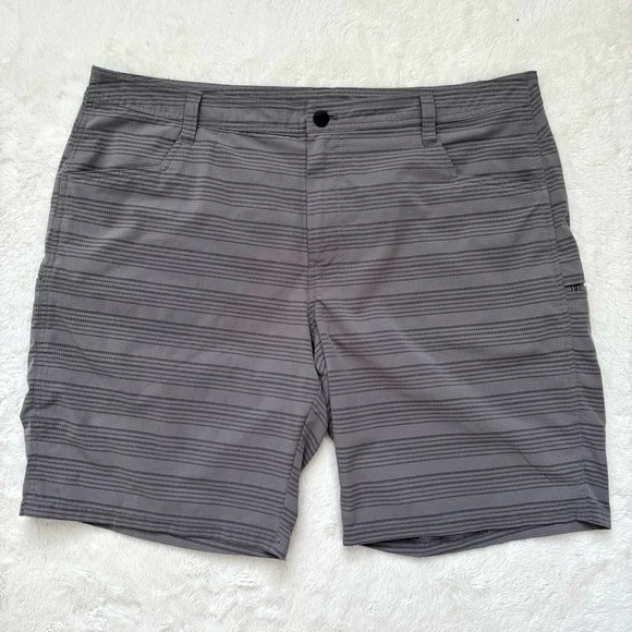 Kuhl Upriser Grizzly Stripe Shorts Men's 40 Gray Quick Dry‎ Performance Outdoor