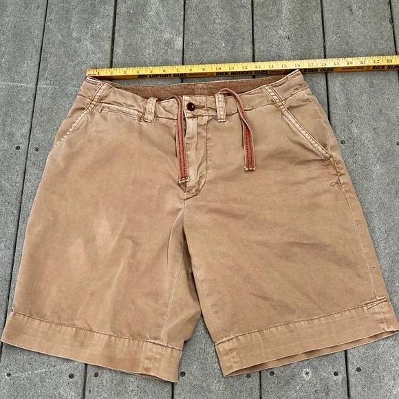 Vintage Polo By Ralph Lauren Shorts Mens 32x10 Khaki‎ Cargo Flat Front Cotton