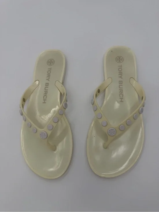 Tory Burch Cream Jelly Stud Flip Flop Sandals size 6