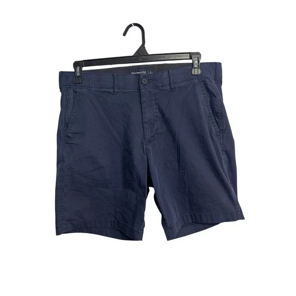 Abercrombie &‎ Fitch Mens All Day Stretch Shorts Navy Blue Size L 7 Inch Inseam