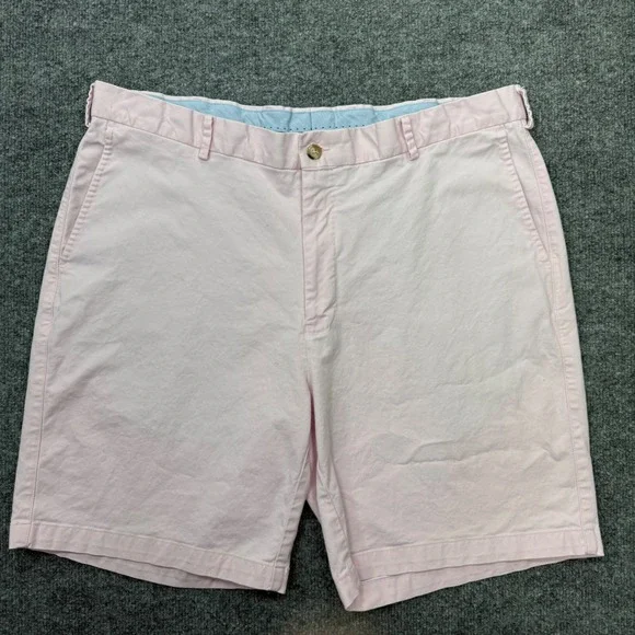 Peter Millar Crown Mens 38 Light Pink Flat Front Chino Shorts 9 Inch Inseam