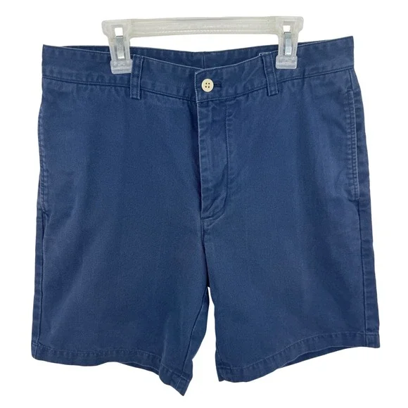 Vineyard Vines Mens 32 Club Short Navy Blue Cotton Chino Flat Front Shorts