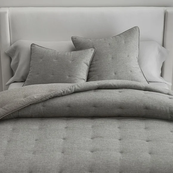 Pottery Barn Belgian Flax Linen F/Q Comforter Flagstone - OPEN BOX ITEM (*READ)