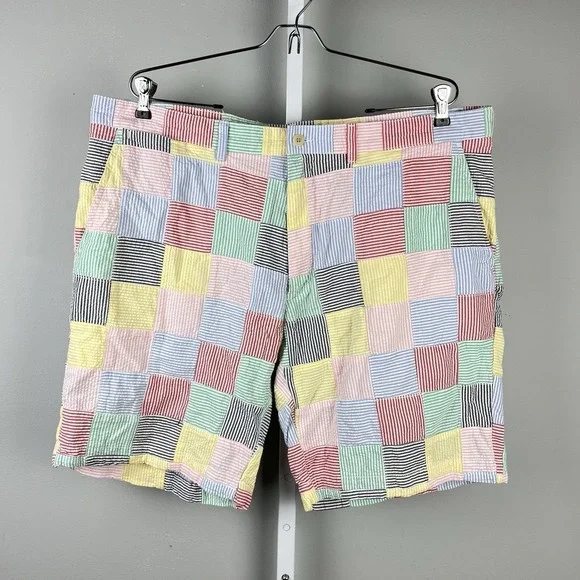 Polo Ralph Lauren Prospect Shorts Mens 38 Seersucker Patchwork Preppy Coastal