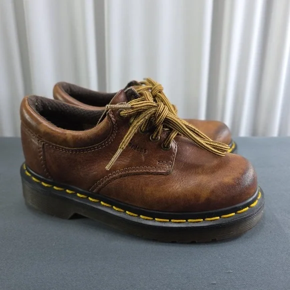 Dr. Martens Kids 13 Lace Up Leather Oxford Shoes Oiled Brown‎ Classic Academia