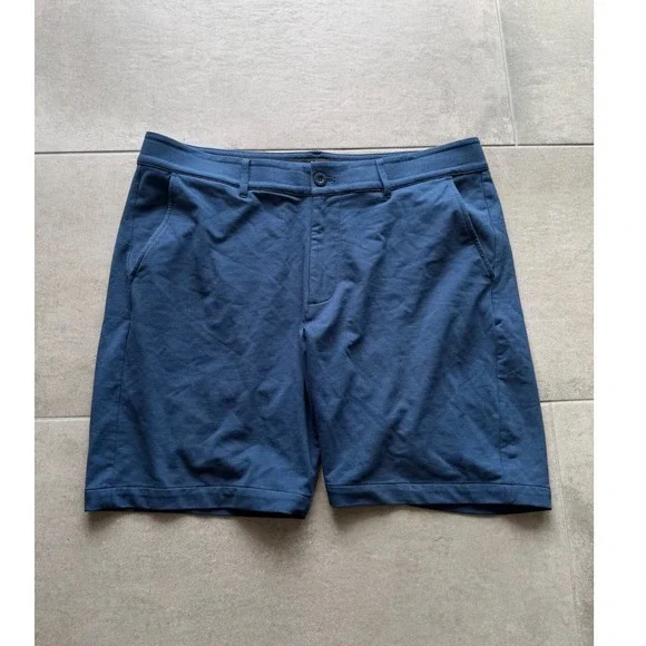 Buttercloth Icy Cotton Mens Navy Blue‎ Chino Shorts Size 36 Cooling Stretch Tech