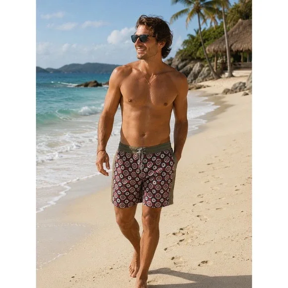 Outerknown Board Shorts Men's 32 Multi-Color Floral Recycled Nylon Quick-Dry 7