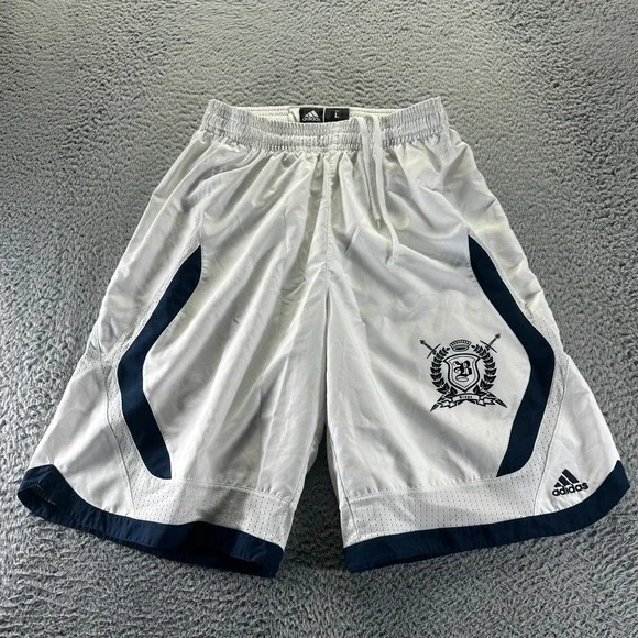Vintage Adidas Shorts Men L White Athletic Basketball Running Performance Sports
