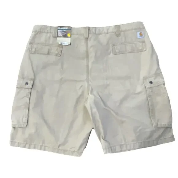 CARHARTT Cargo Shorts Relaxed Rugged Khaki Tan Big‎ Sz 46 100% Cotton NWT Hiking