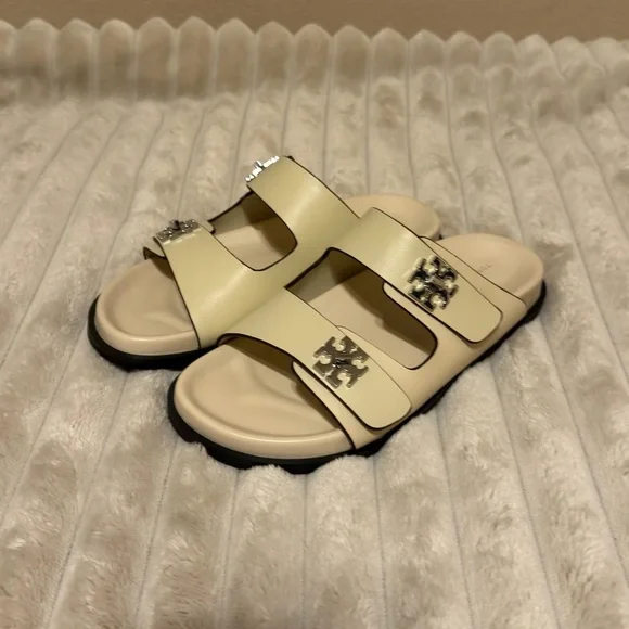 Tory Burch Turnlock Sport Slide Ash Cloud Women’s Size 7.5