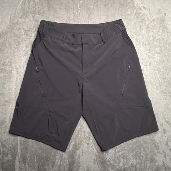 Lululemon Athletic Shorts Mens 34 Black Zipper Pockets Performance Techwear