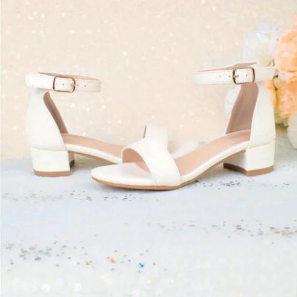 Ziheel Party Classic Dress Shoe Kids High Heeled Sandals Size 13 White