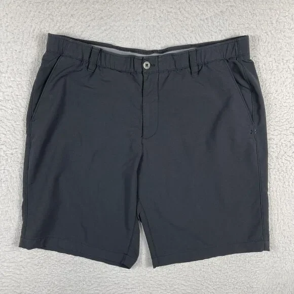 Under Armour Shorts Mens 40 Black Charcoal Preppy‎ Active Golfer Tennis Traveler