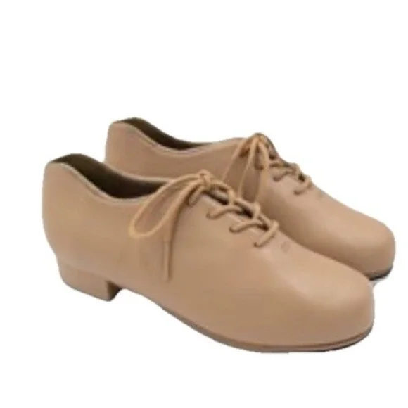 Weissman Tap Shoes Childs Size 1YM Style‎ W1600 Caramel Lace UP Rubber Sole New