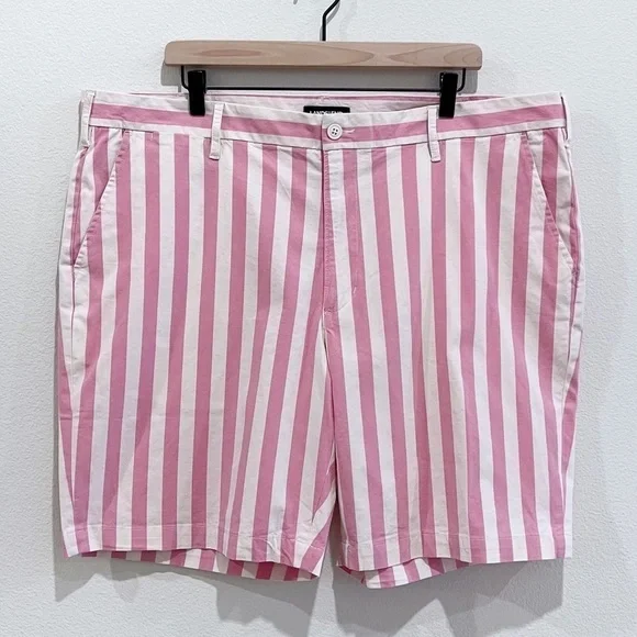 LANDS' End Pink Striped Classic Fit Stretch Knockabout Chino Shorts Size 42