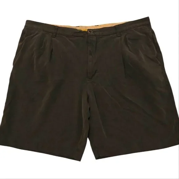 Tommy Bahama 100% Silk Gray Flat Front Shorts Sz 42
