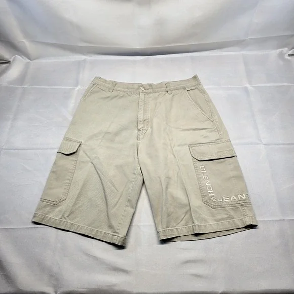 Clench Khaki Cargo‎ Shorts Men 34x12 Y2k